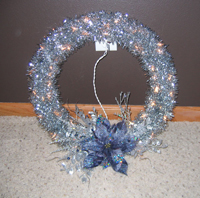 Silver Wreath with Glowing Lights